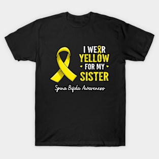 I wear yellow for my sister spina bifida awareness Month T-Shirt